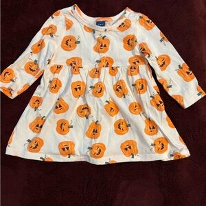 Old Navy Kids Long Sleeve Pumpkin Tee - White and Orange